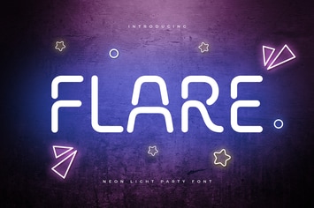Flare - Neon Light Party Font 