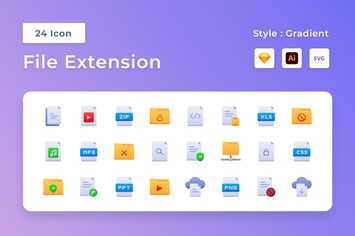 FIle Extension Gradient Icon