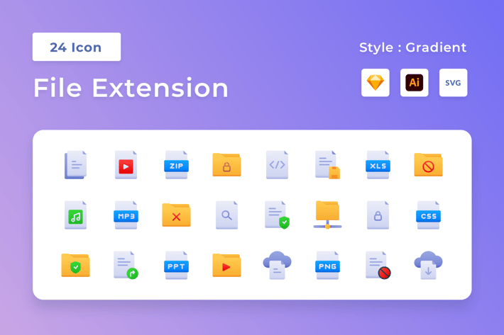 FIle Extension Gradient Icon