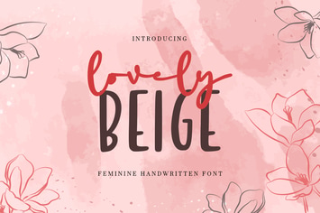 lovely beige - feminine handwritten font