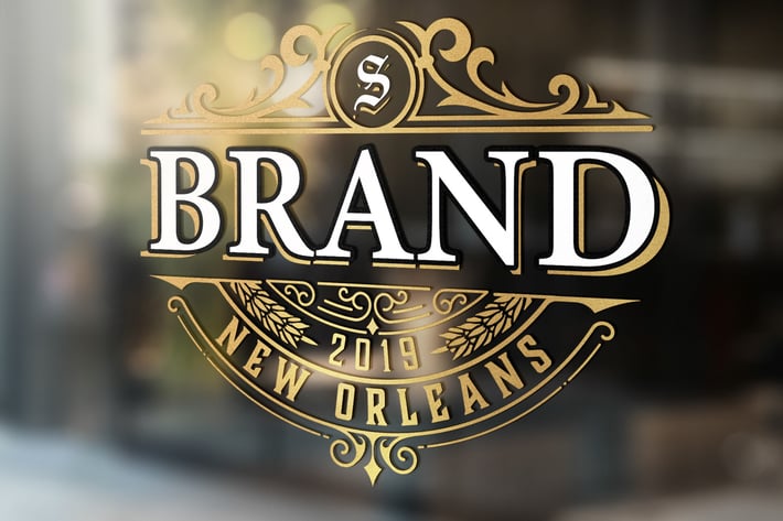 Vintage Logo with Floral Elements