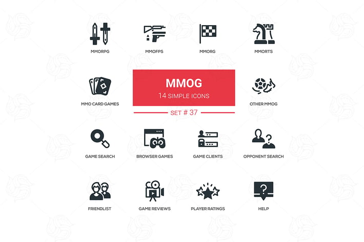 MMOG - modern vector line design icons set