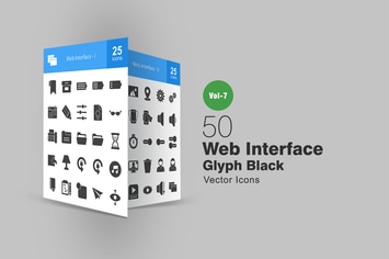 50 Web Interface Glyph Icons