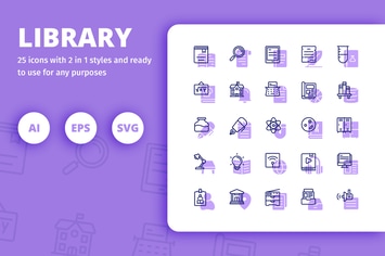 Library (Line and Solid)