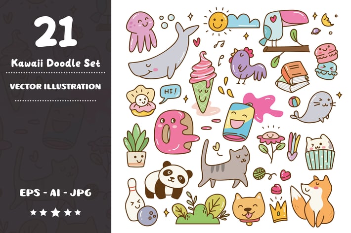 Kawaii Doodle Set