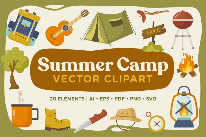 Summer Camp Vector Clipart Pack