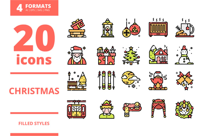 Christmas Filled icons packs