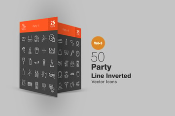 50 Party Line Inverted Icons