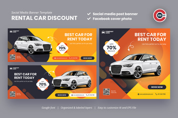 Car Rental Social Media Banner Template