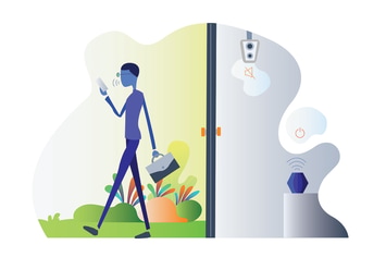 Smarthome Scenes Leaving Home Illustration
