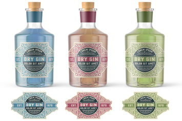 Vintage Gin Label Packaging Layout 