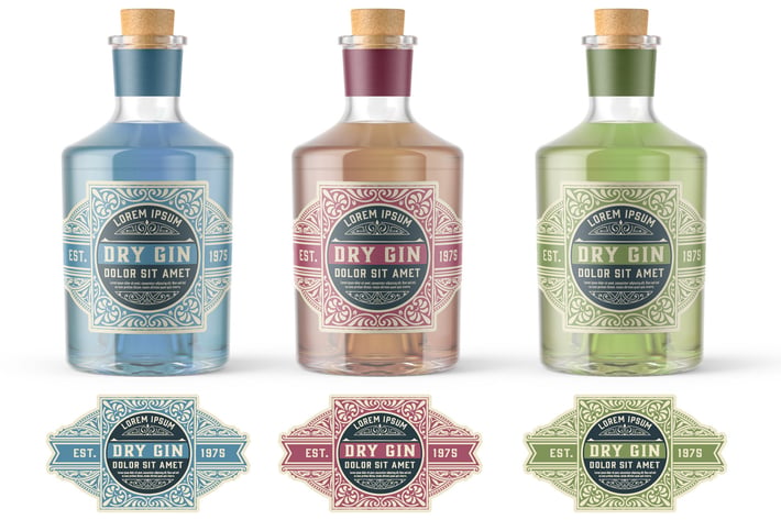 Vintage Gin Label Packaging Layout 