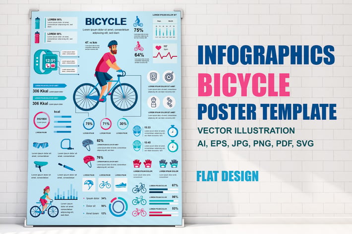 Bicycle Infographics Poster Template