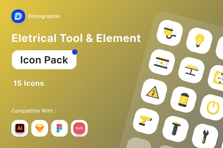 Electrician Tools and Elements Icon Pack