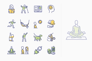 Stress Relievers Icons - Outline Series