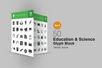 50 Education & Science Glyph Icons