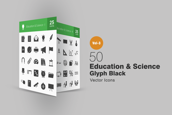 50 Education & Science Glyph Icons
