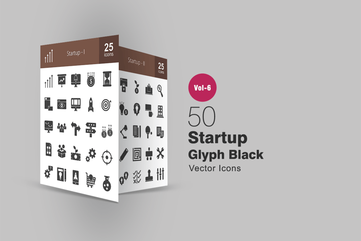 50 Startup Glyph Icons