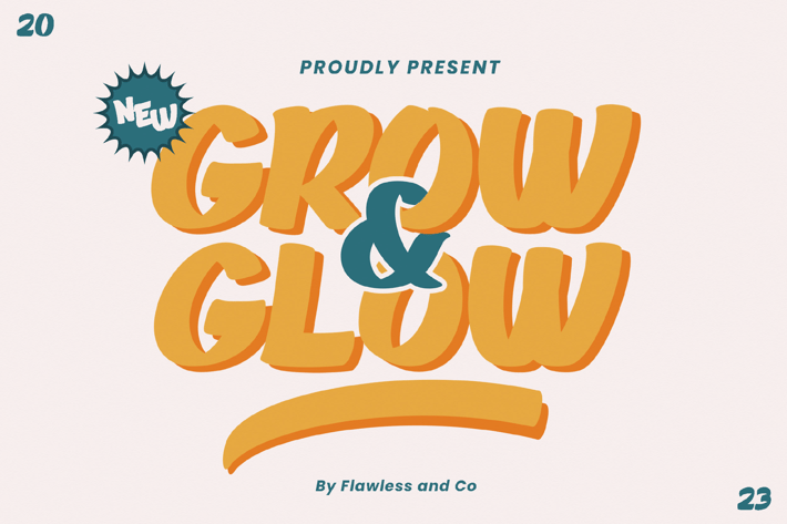 Grow and Glow - Playful Display Font