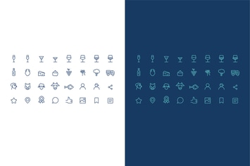 icons set about wine, alcohol and food
