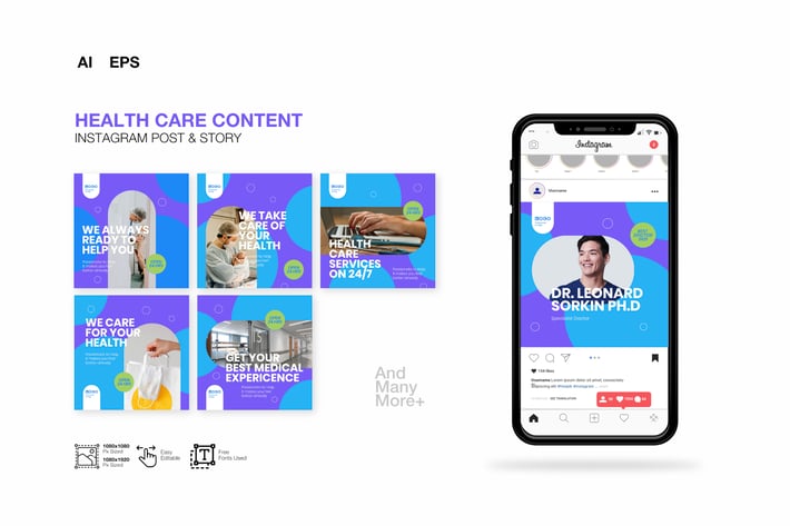 Obesse Medical Health Instagram Post Story Templat