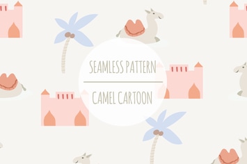 Camel Cartoon – Seamless Pattern