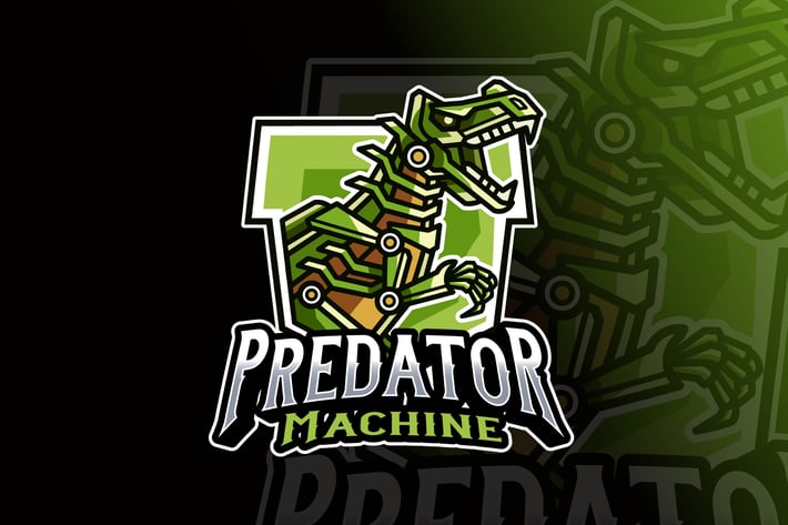 Dinosaur Robot Logo Template