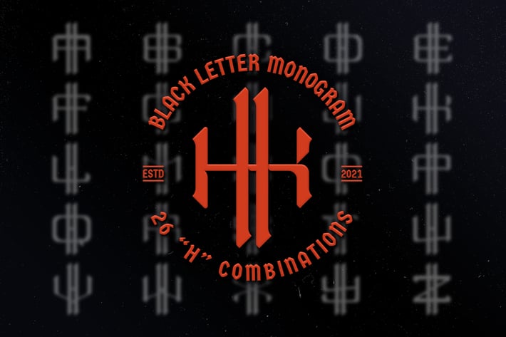 H Black Letter Monogram Logo Vol.3