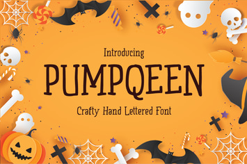 PUMPQEEN - Halloween Hand lettered Quirky Font