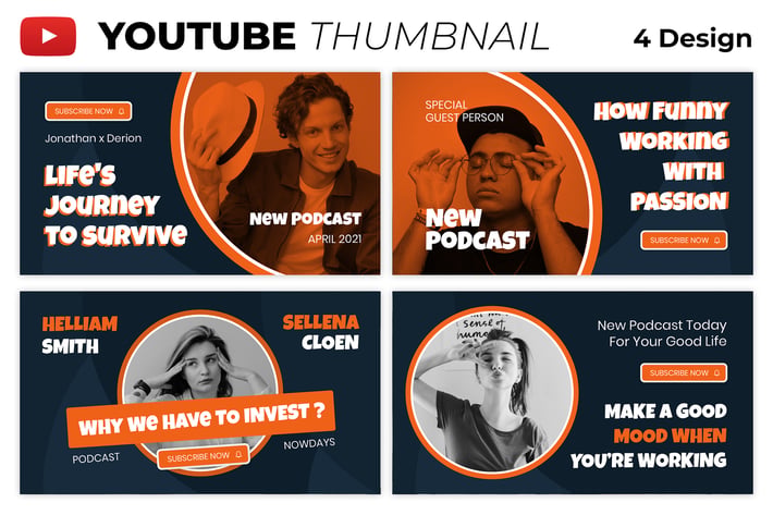 Podcast Influencer Youtube Thumbnail Template