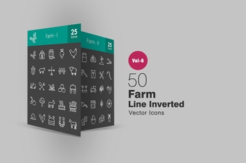 50 Farm Line Inverted Icons