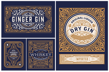 Set of 4 Vintage Packing Labels
