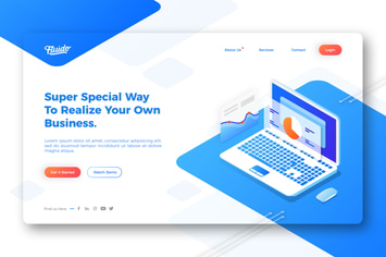 Technology website hero header template