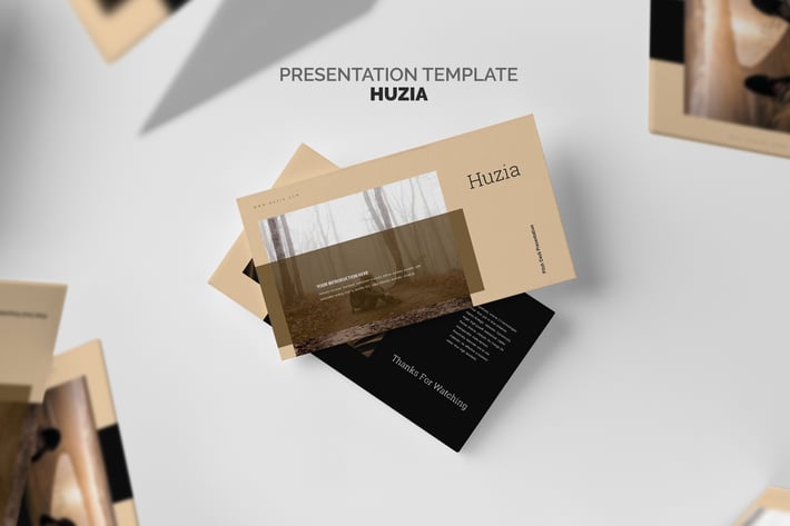 Huzia : Brown Color Tone Pitch Deck Keynote