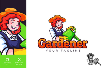 Gardener Logo Illustration Vector