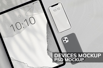 Tablet and phone screen mockups digital device