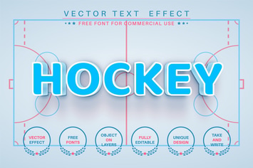 Hockey - editable text effect,  font style