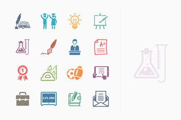 Education Icons Set 4 - Colored Series