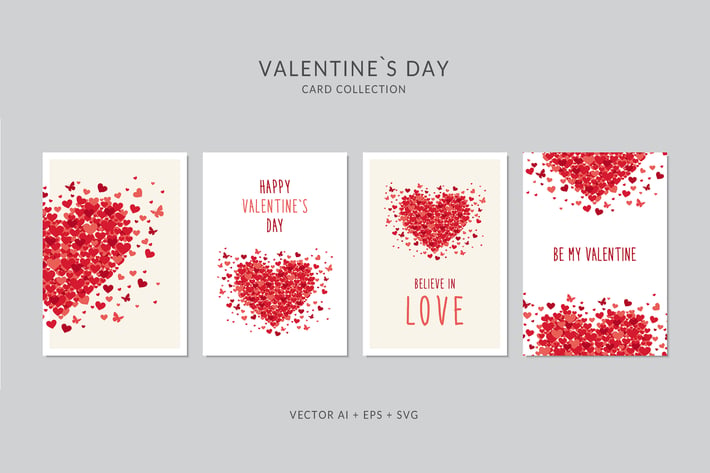 Valentines Day Card Vector Set
