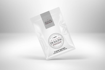 Clear Foil Sachet Packaging Mockup