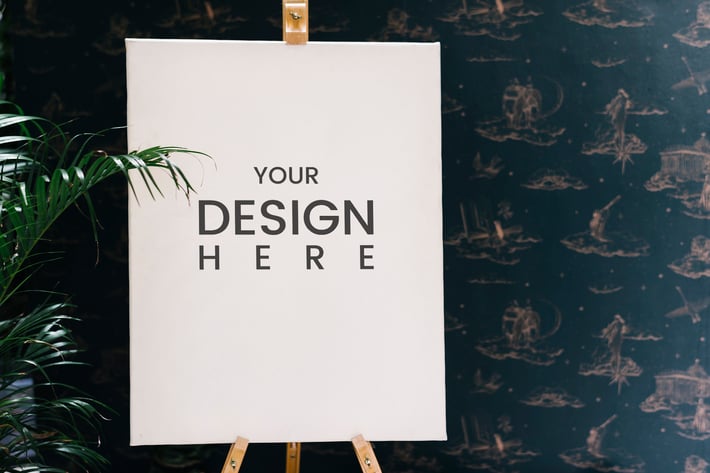 Shop sign on an easel mockup