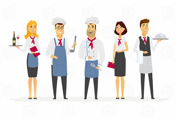 Restaurant staff - modern vector illustration
