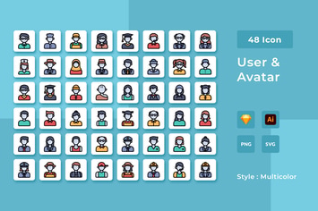 User & Avatar Multicolor Style Icon Pack
