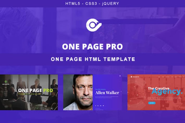 One Page Pro - Multi Purpose OnePage HTML Template