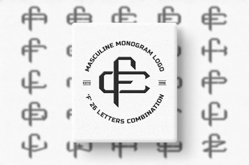 F (A-Z) Monogram Logo Creator Pack Vol.4