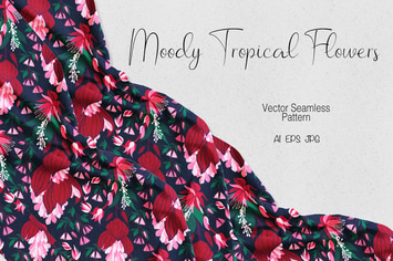 Moody Tropical Flowers