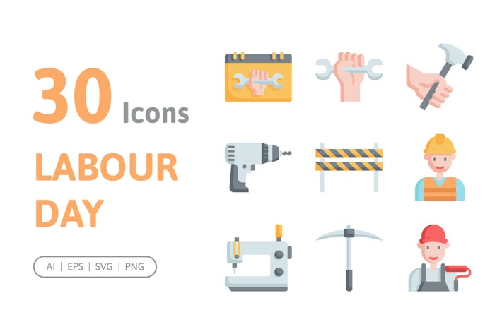 30 Labour Day Icons