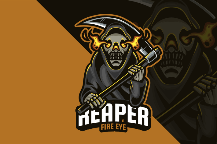 Reaper Fire Eye Mascot Logo
