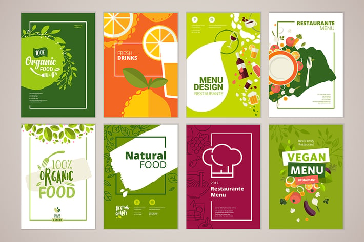 Set of restaurant brochure and menu templates
