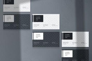 Modern Business Card Mockup with Shadow Overlay